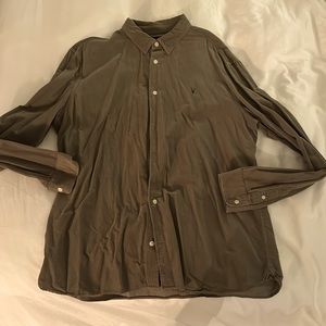 All Saints Dark Green Button Down